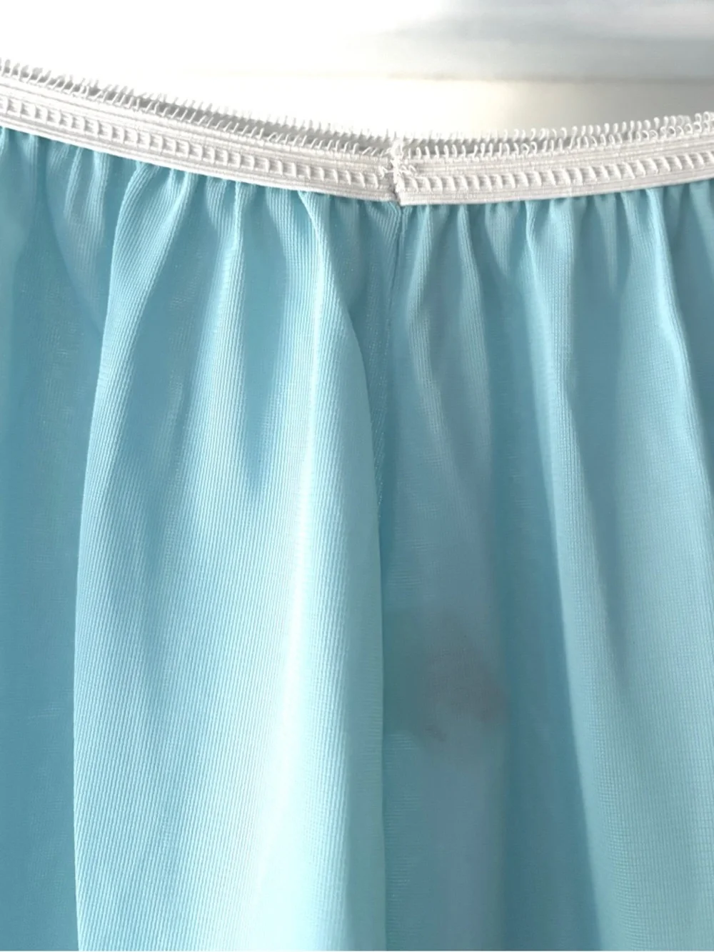 Vintage Sky Blue Lace Trim Half Slip Size XL - Picture 9 of 11